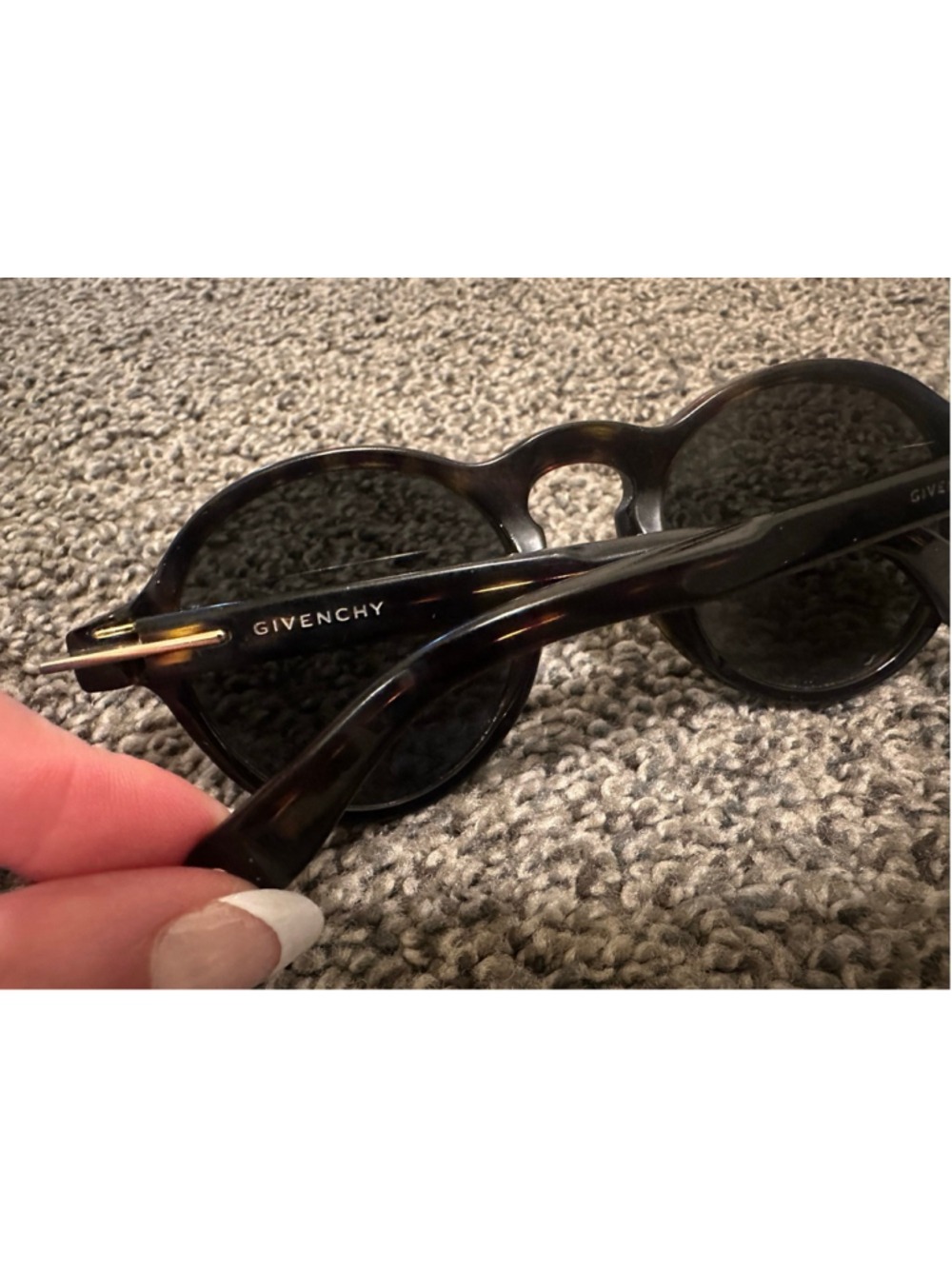 Women's Givenchy Luxury Round Sunglasses One Size Black Brown tortoiseshell - Picture 8 of 9